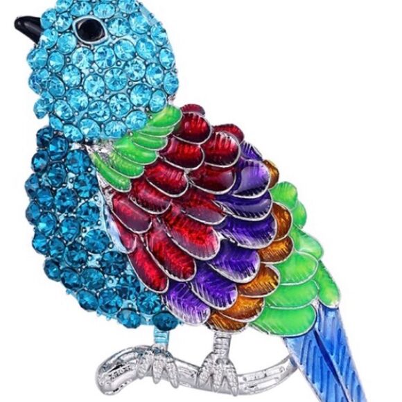🐦 Betsey Johnson sparkling, colorful bird brooch 🐦 - Picture 3 of 5